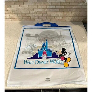 Vintage Walt Disney World Plastic Shopping Bag‎ With Blue Handle bh